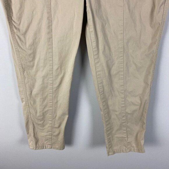 Chicos Ankle Pants Womens 1 US Medium Elastic Waist Tapered Slim Leg Tan - Picture 3 of 9